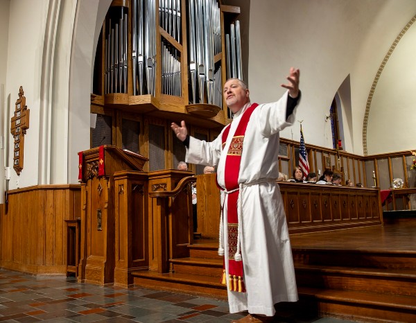 Robert preaching