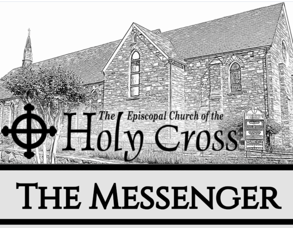 Illustration of the Episcopal Church of the Holy Cross with the text "The Messenger" below.