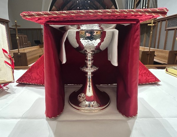 Chalice in stack from back of altar
