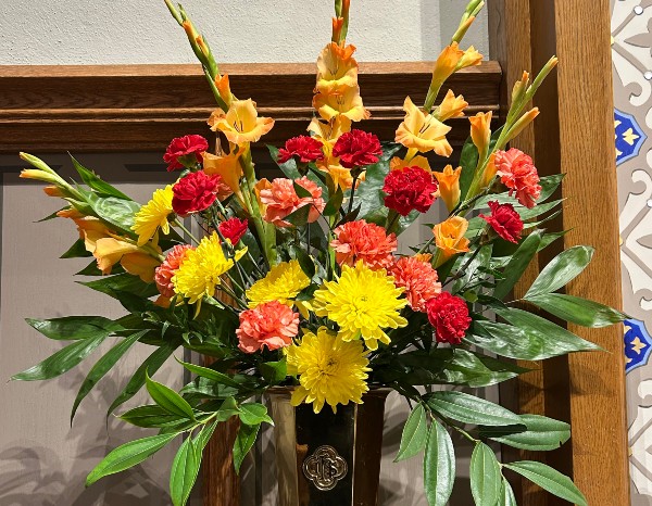 altar flowers pentecost